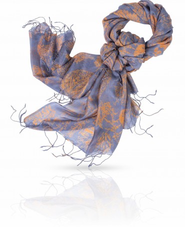 Палантин Женский S20-LEAF/CHARC